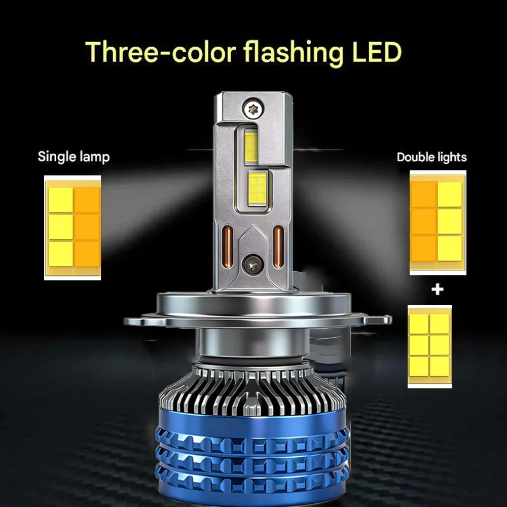 9600W H7 H11 LED Headlights H1 H4 H8 H9 9005 9006 HB3 HB4 6000K 4300K 3000K Three Color Remote Control LED Bulb Canbus No Error