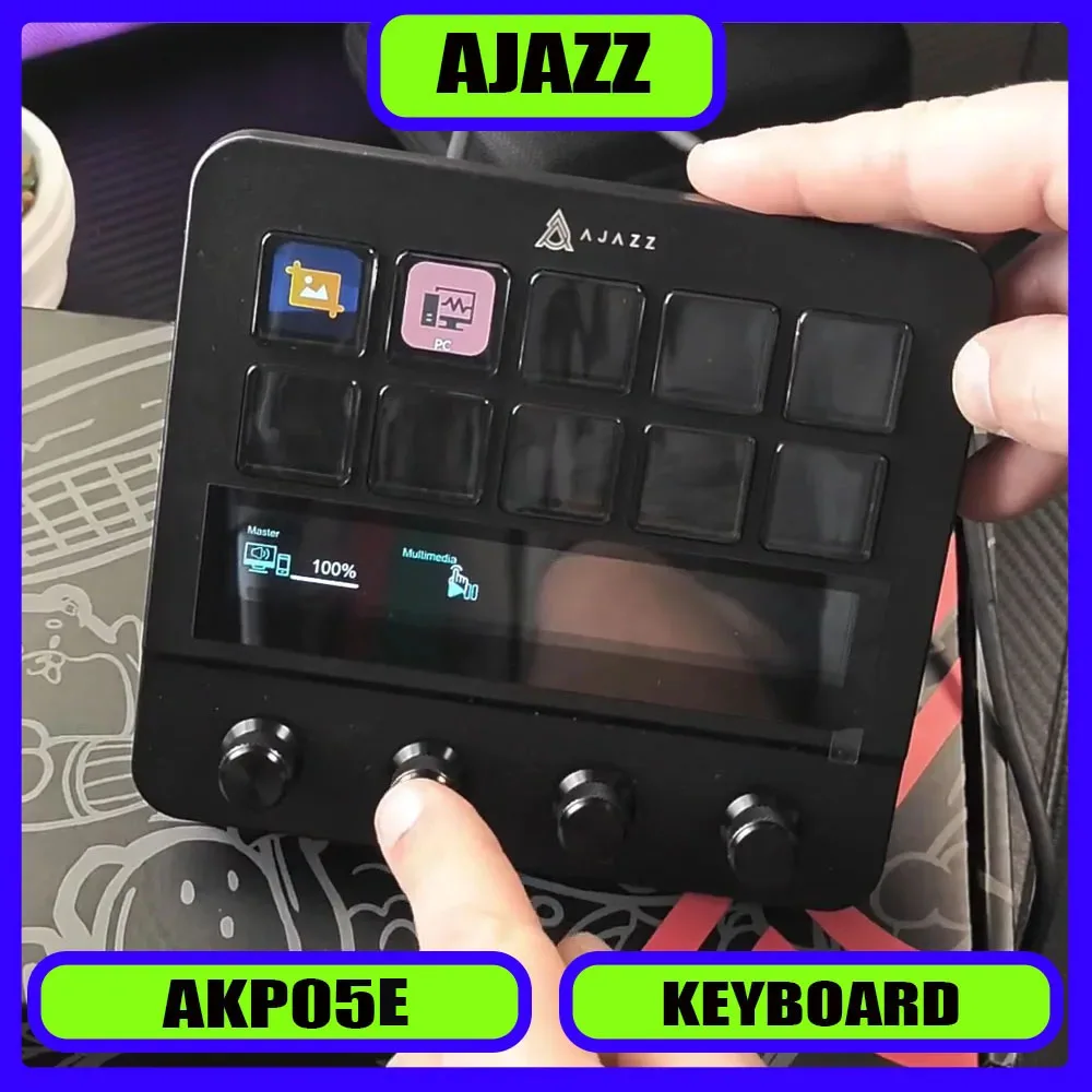 Ajazz AKP05E Mechanical Macro Keyboard Multi-Function Desktop Assistant for Office , Easy-to-Use Multimedia Controls Sensitive