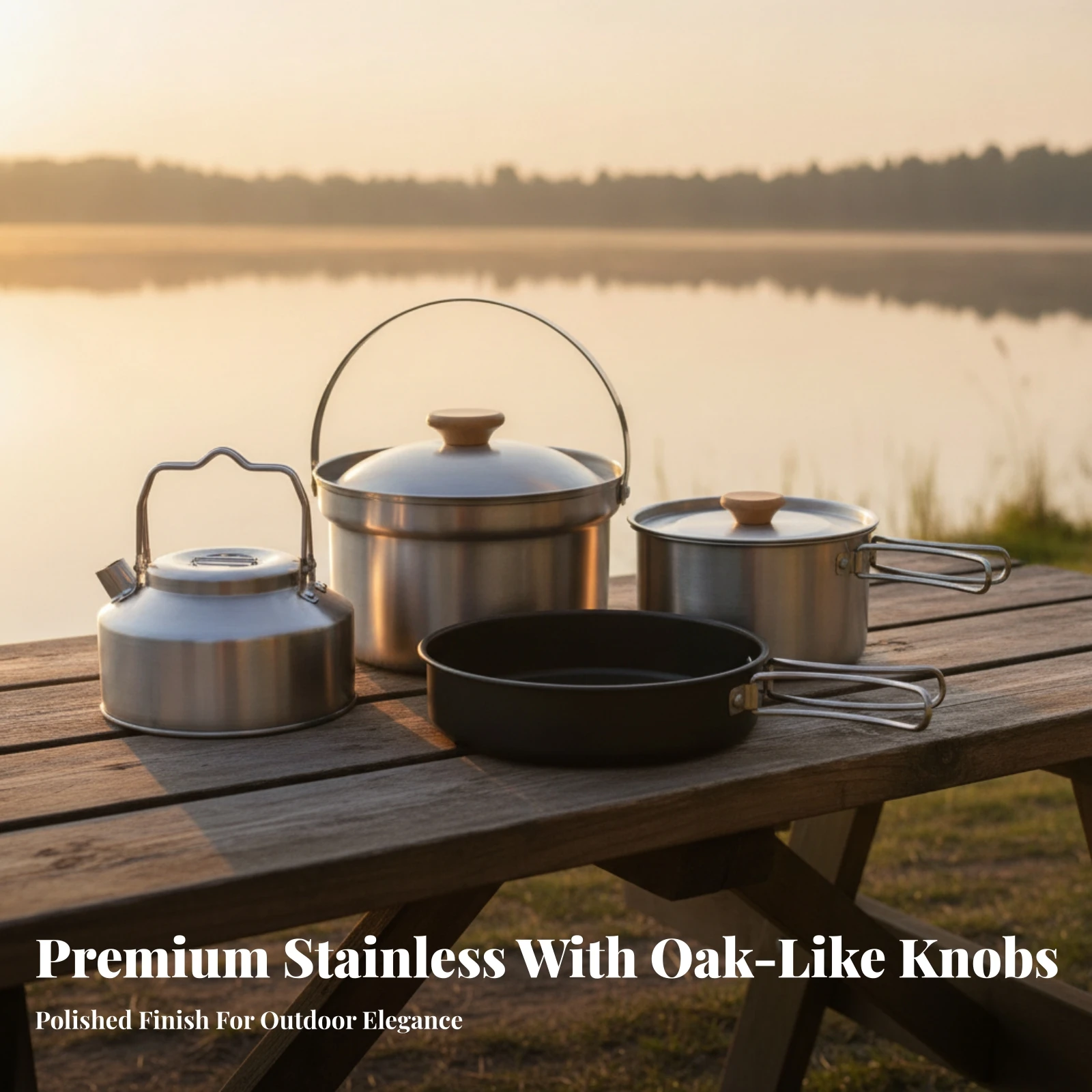 4 Pieces Stainless Steel Camp - Camping Cooking Mess Kit ulasan dan harga