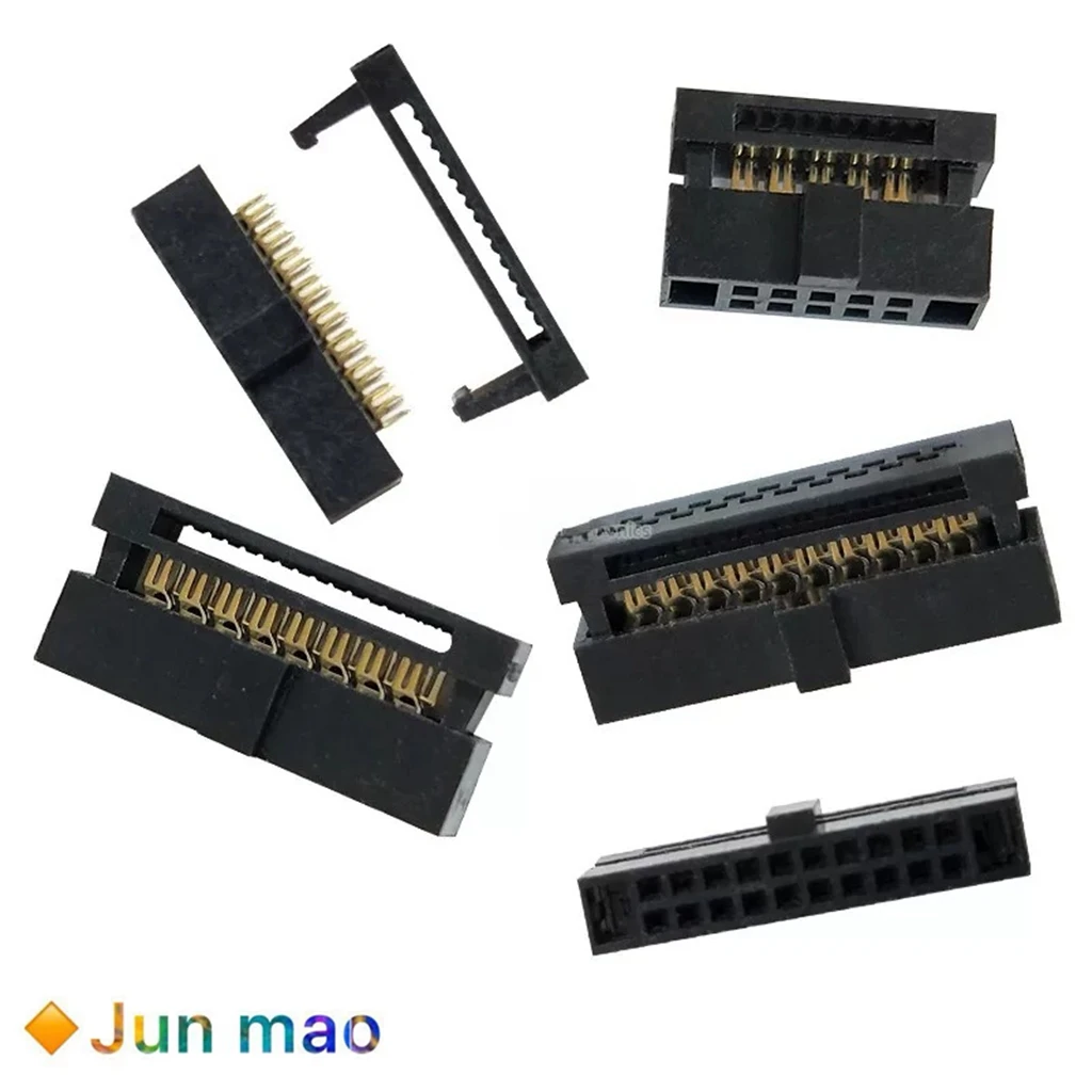 5pcs 1.27mm two-piece IDC crimping cow corner head FC-6/8/10/14/16/20/26/30/34/40P connector