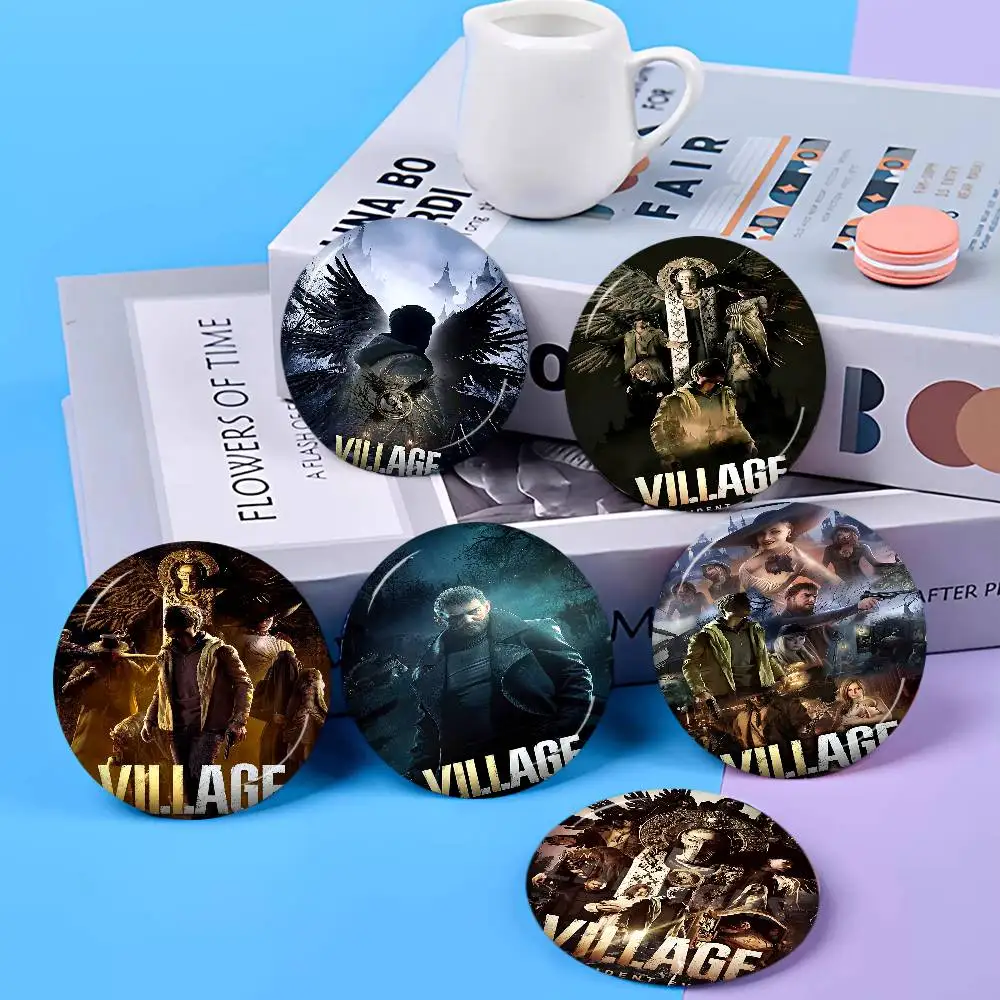 Resident-Evil 8 Village Photo Brooches Creative Round Badge Gifts Pins 32/44/58mm