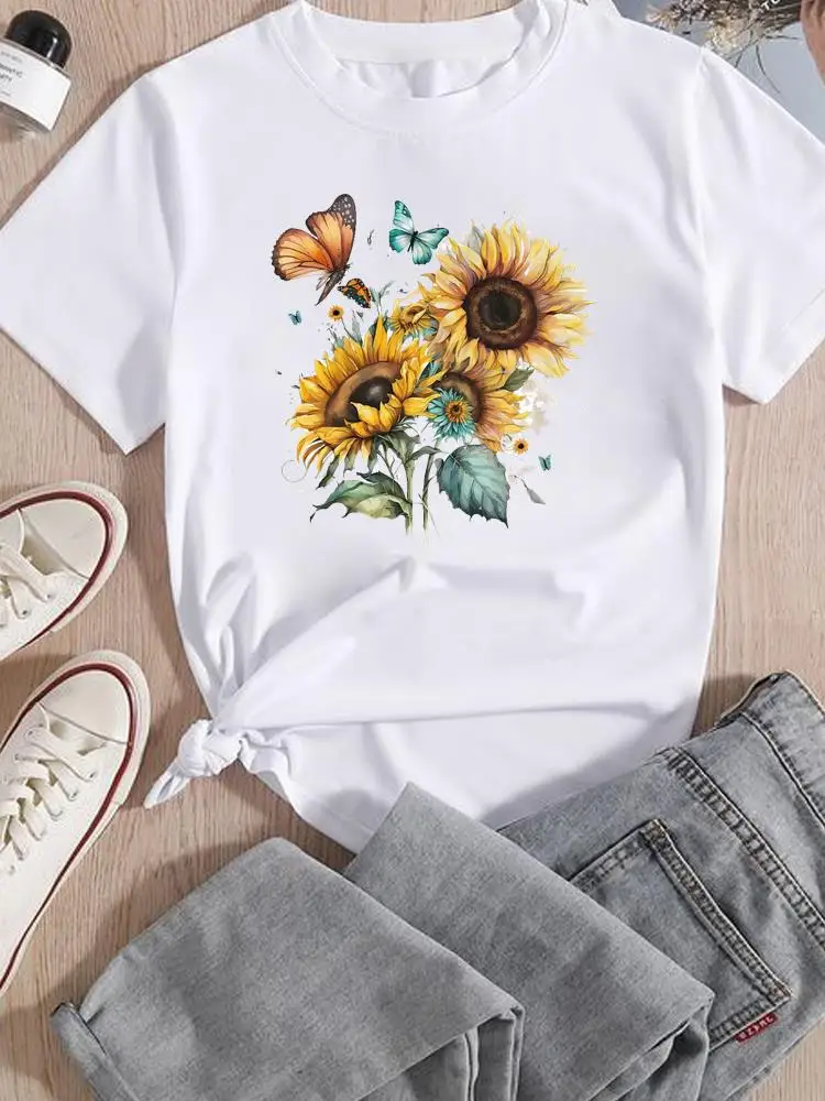 Traum Web Feder Trend 90er Jahre Druck T-Shirt Frauen Dame T-Shirts Kurzarm gedruckt T-Shirt Kleidung Mode lässig Grafik T-Top