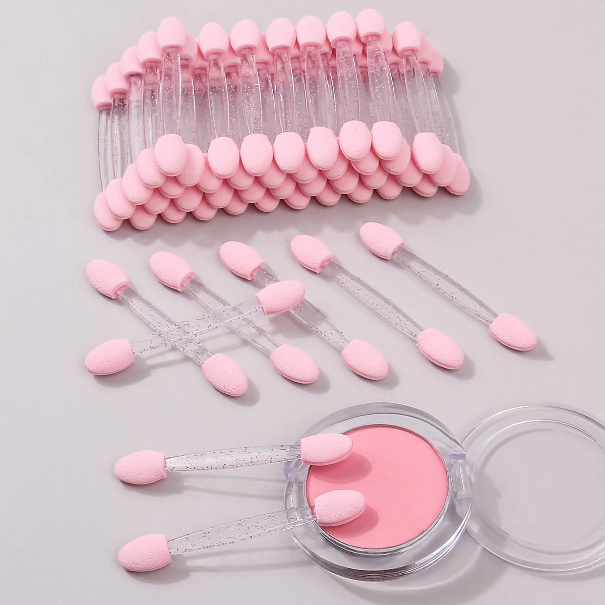 10/20/50/100PCS多機能双頭スポンジアイメイクブラシは、ネイルの汚れや汚れツールとしても使用できます。