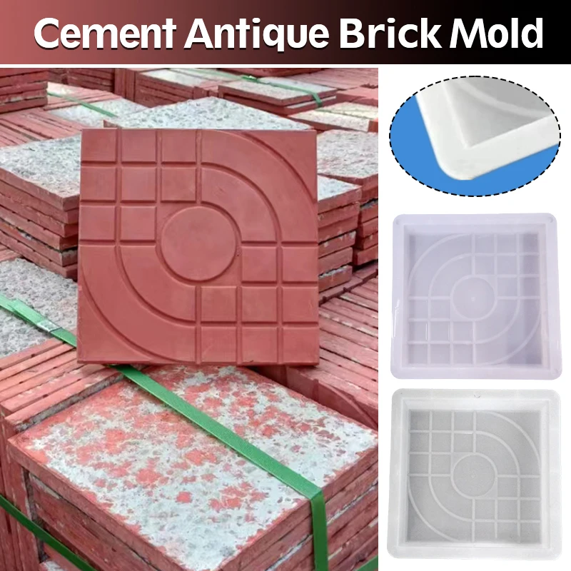 

Garden Cement Mold 3D Carving Anti-Slip Concrete Plastic Paving Molds Square Garden Wall Making Brick Mould Garden Supplies