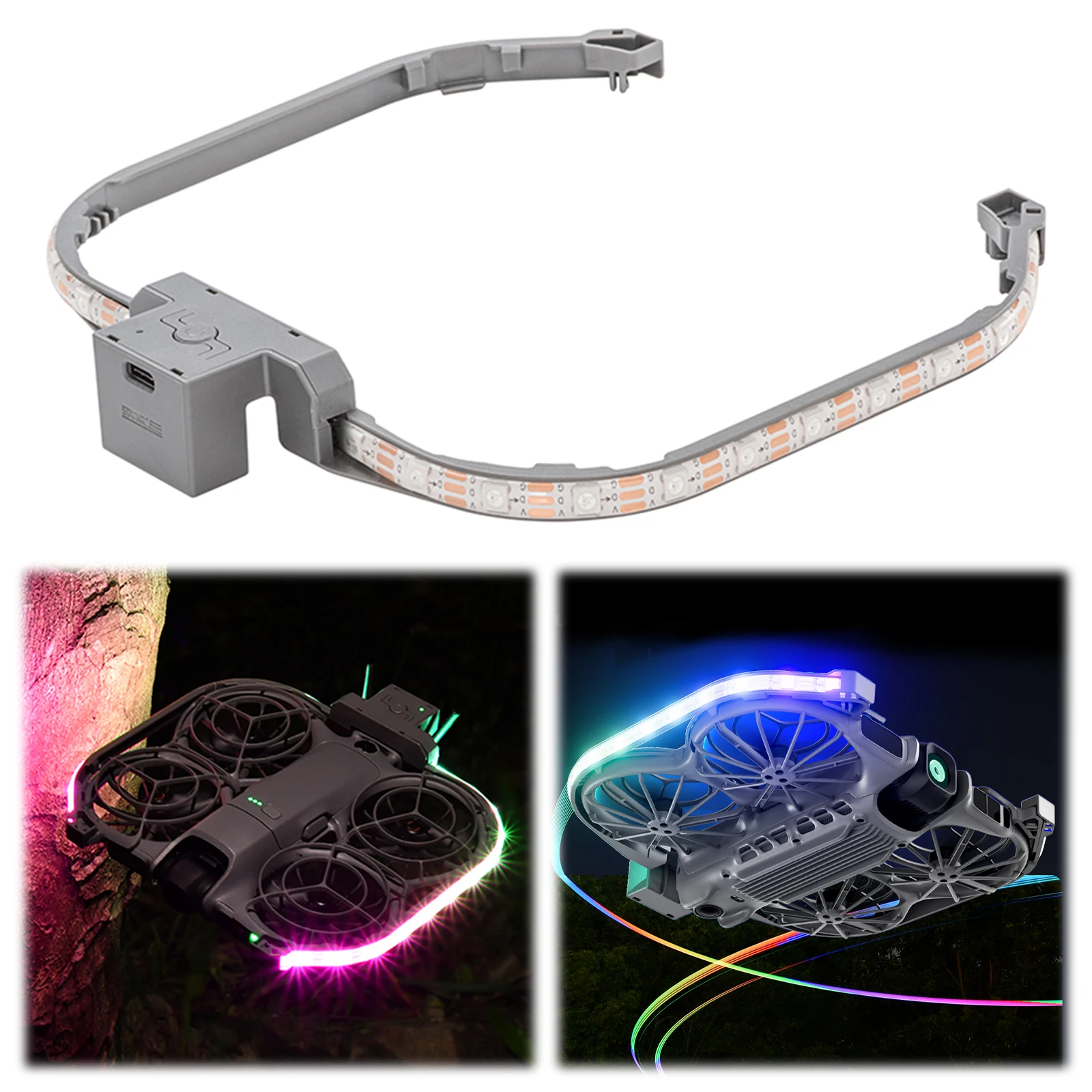 For DJI Neo2 LED Strip Lightweight Rechargeable Luminous Lamp Belt Tool-Free Navigation Light Type-C Rechangable for Daily Use