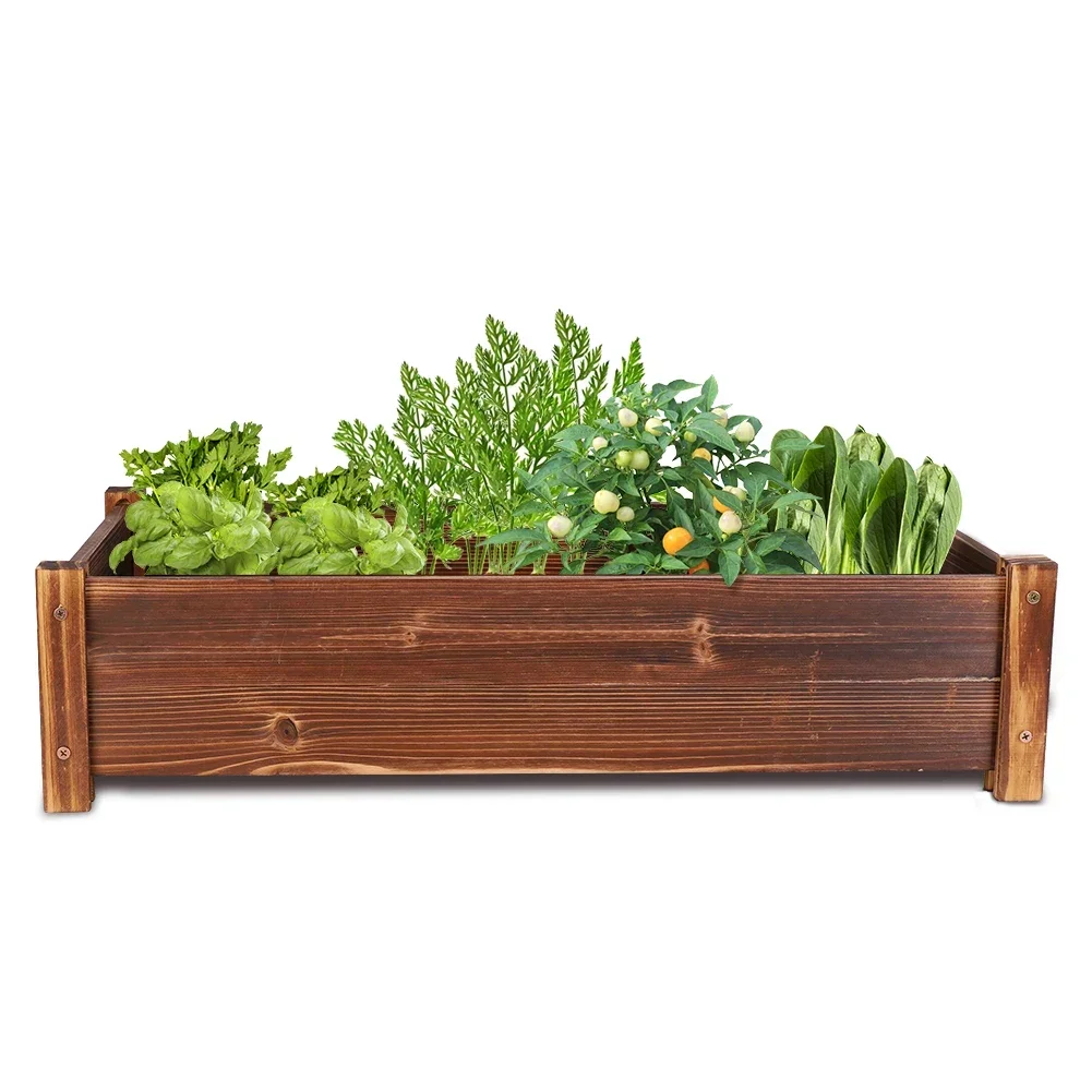 

z Raised Garden Bed, Large Wooden Planter for Garden Outdoor Raised Garden Boxes Elevated Plant Box Vegetable Flower Growing Be