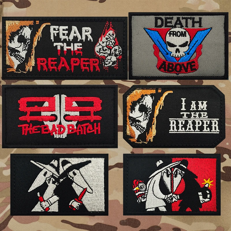 Fear The Reaper Embroidered Patch Spy vs Spy Games The Truth Is Only One Badge Tactical Stickers On Clothing With Hook And Loop