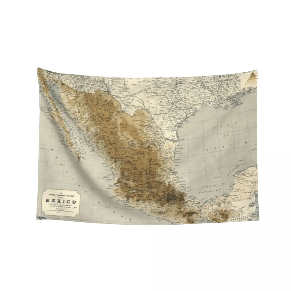 

Map of Mexico (1911) Tapestry Home Supplies Wall Coverings Bedrooms Decor Tapestry