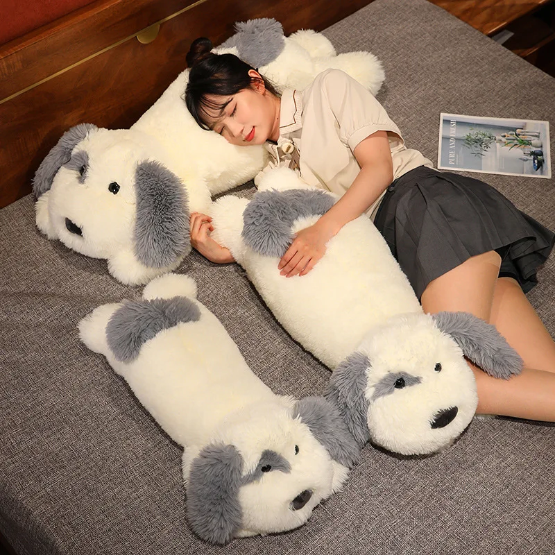 

65-100cm Huge Dog Plush Toys Cute Long Hair Dog Sleeping Pillow Giant Puppy Sofa Cushion Soft Stuffed Animal Doll Gift For Kids