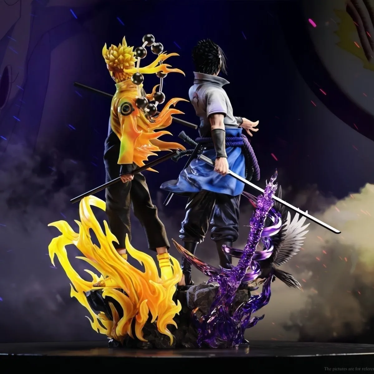 38 cm Naruto Shippuden Anime Figurine Naruto Uzumaki Sasuke Uchiha Figurine modèle jouet PVC Statue poupée Collection cadeau