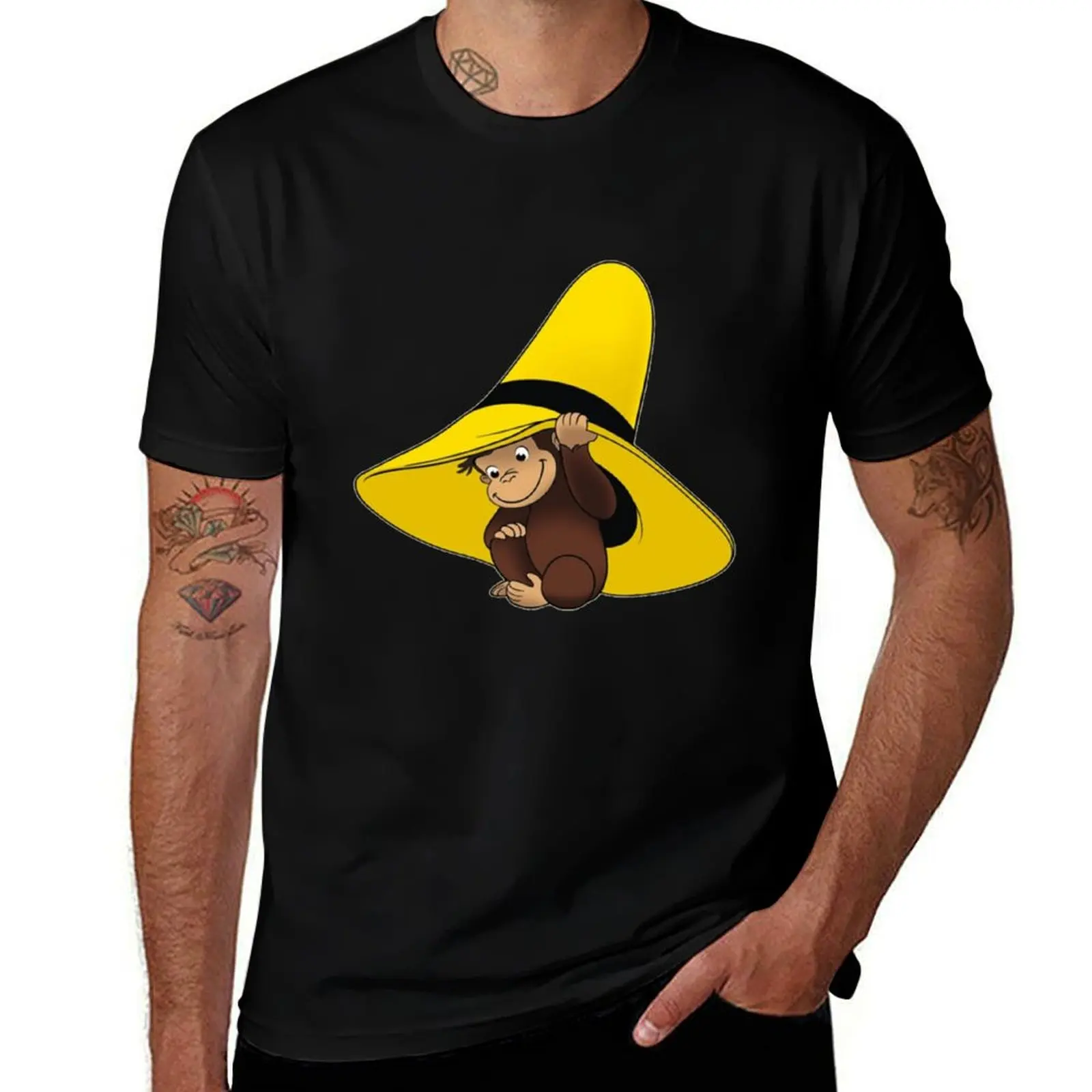 Curious George T-Shirt cotton graphic tees boys whites for a boy designer t shirt men