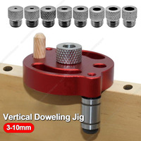 3-10mm Dowel Jig Kit - Self Centering Drill Guide Locator with 8 Steel Bushing -Woodworking Aluminum Alloy Hole Puncher