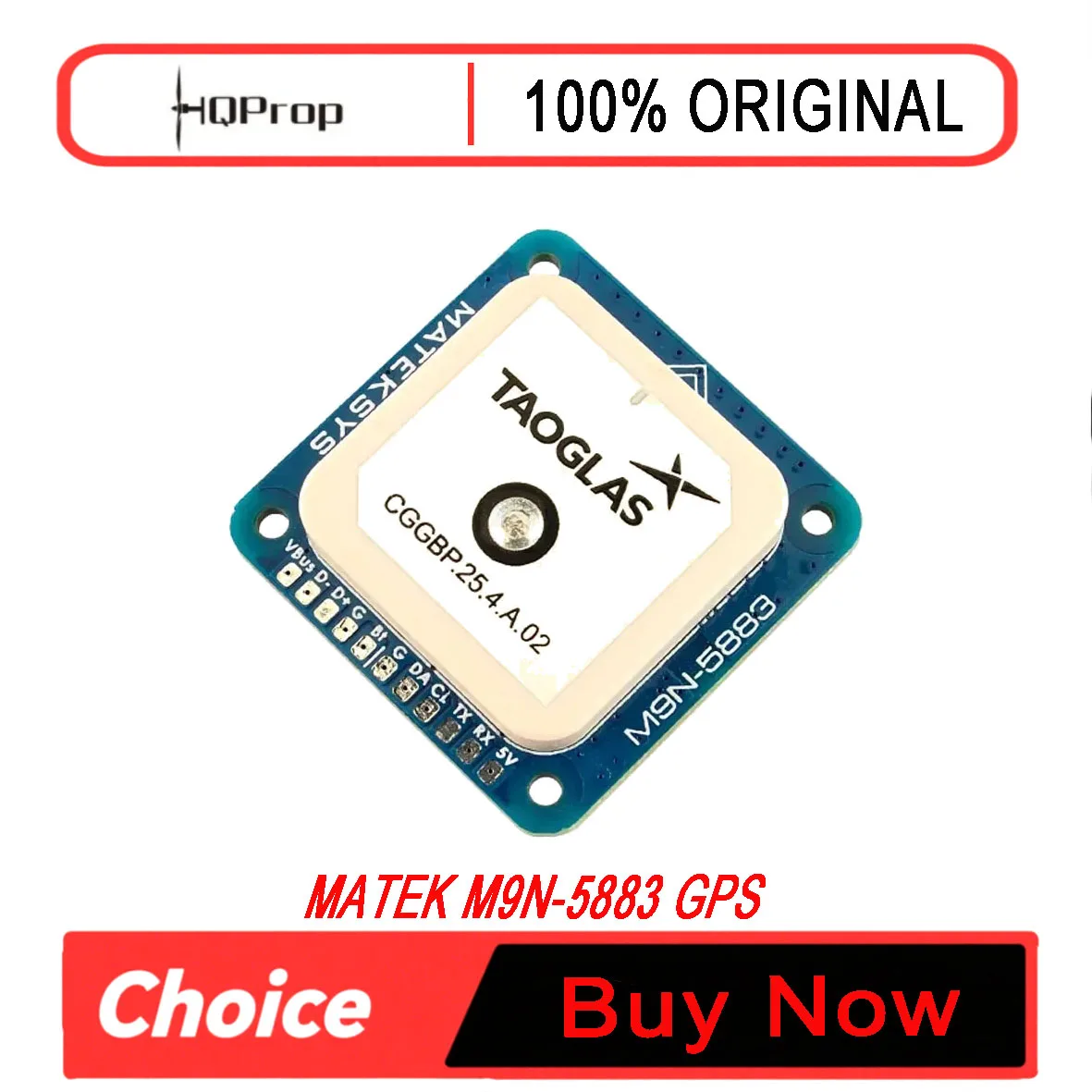 MATEKSYS M9N-5883 GPS with Compass, 25Hz NEO-M9N Multi-GNSS -167dBm Sensitivity for FPV Racing & Long Range Drone