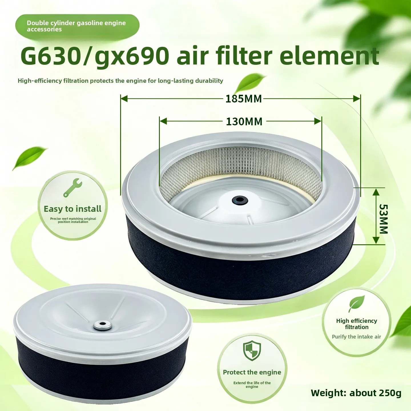 Two-cylinder  engine generator air filter GX620 GX630 GX670 GX690 2V78 ET1200 air filter element air grid