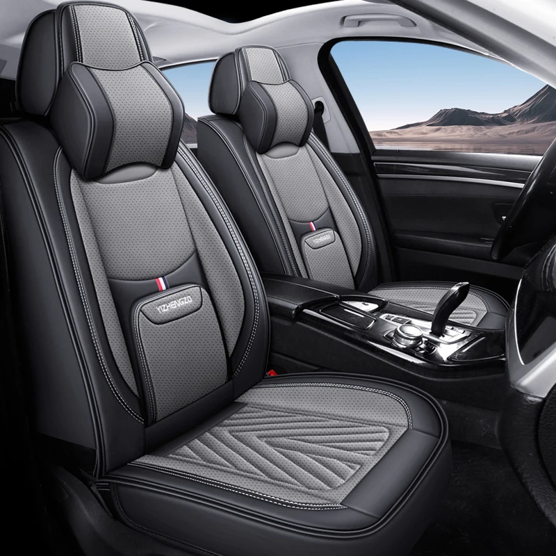 

Front two-seater car seat covers, headrests and fixed lumbar supports, universal style, suitable for most models