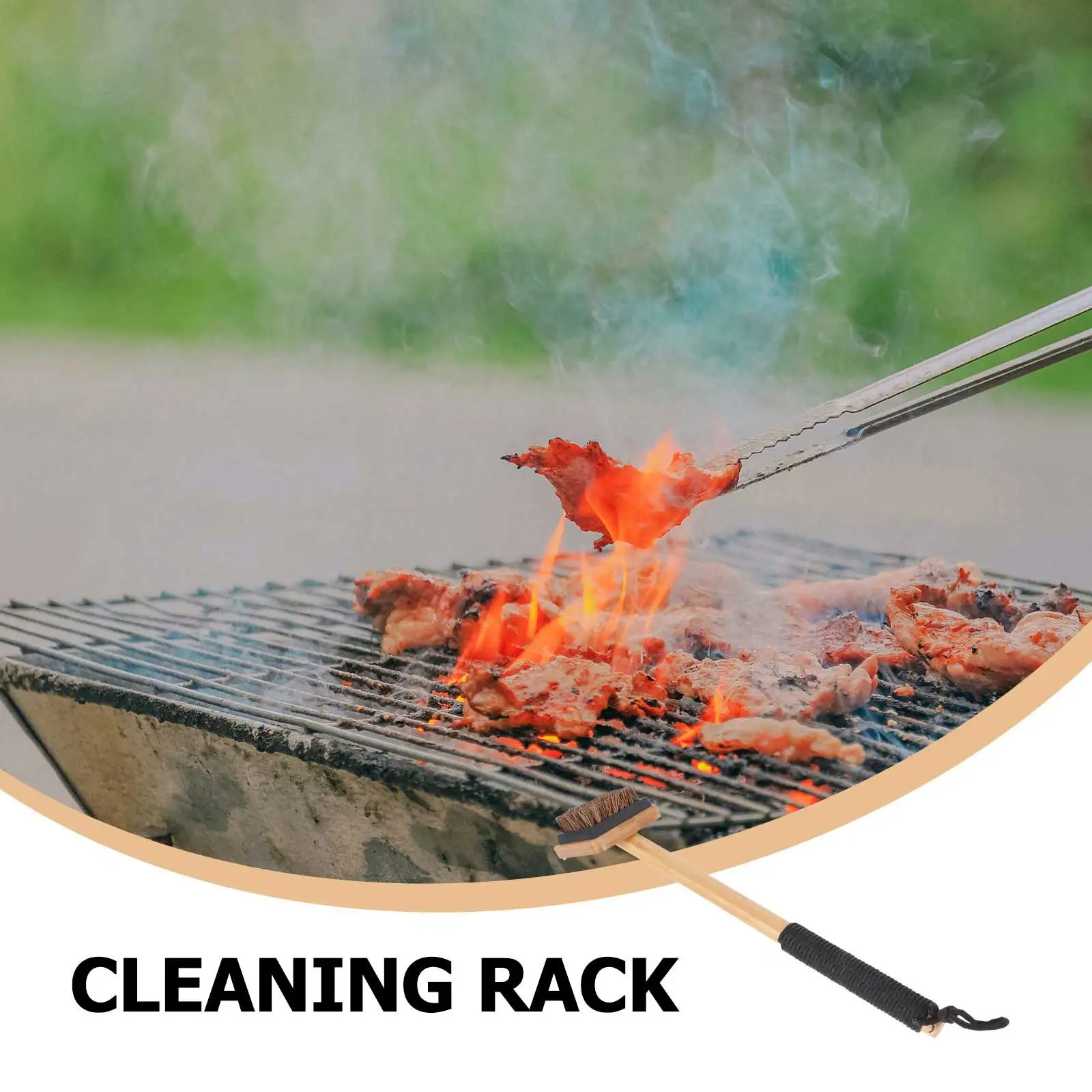 

Cleaning Brush Bamboo Handle Barbecue Tool Bbq Accessories for Grilling Cleaner