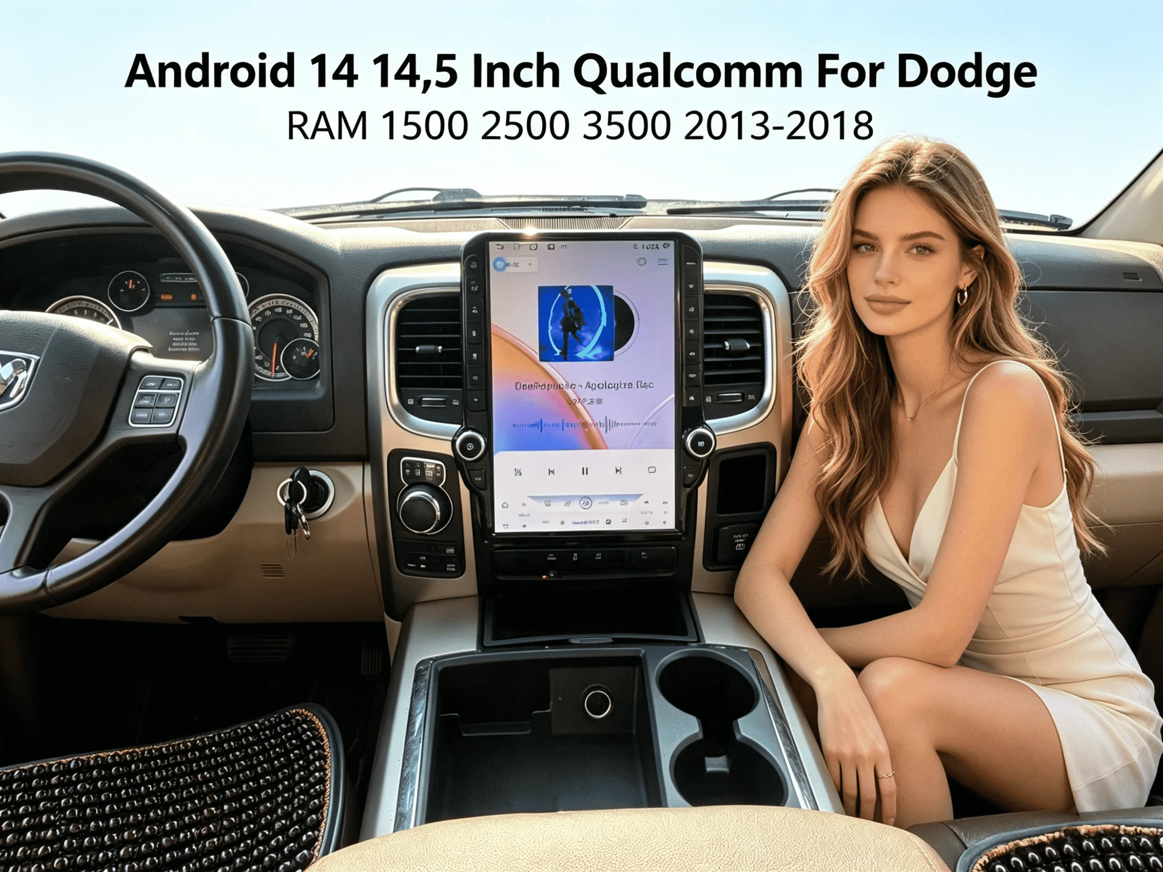 

14.5 Inch Qualcomm 6125 Android15 Screen For Dodge RAM 1500 2500 3500 2013-2018 Carplay GPS Car Stereo Radio