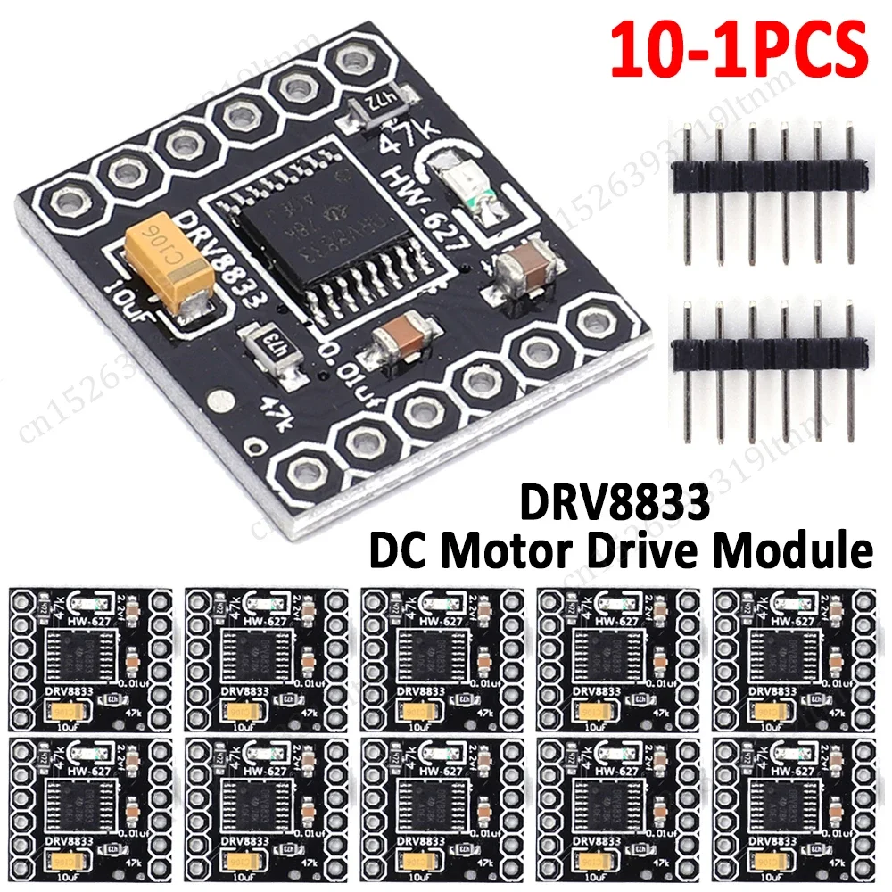 1-10PCS DRV8833 2 Channel DC Motor Drive Module Board 1.5A 3V-10V Single H-Bridge 2pcs 6Pin Stepper Motor DC Gear Motor Driver
