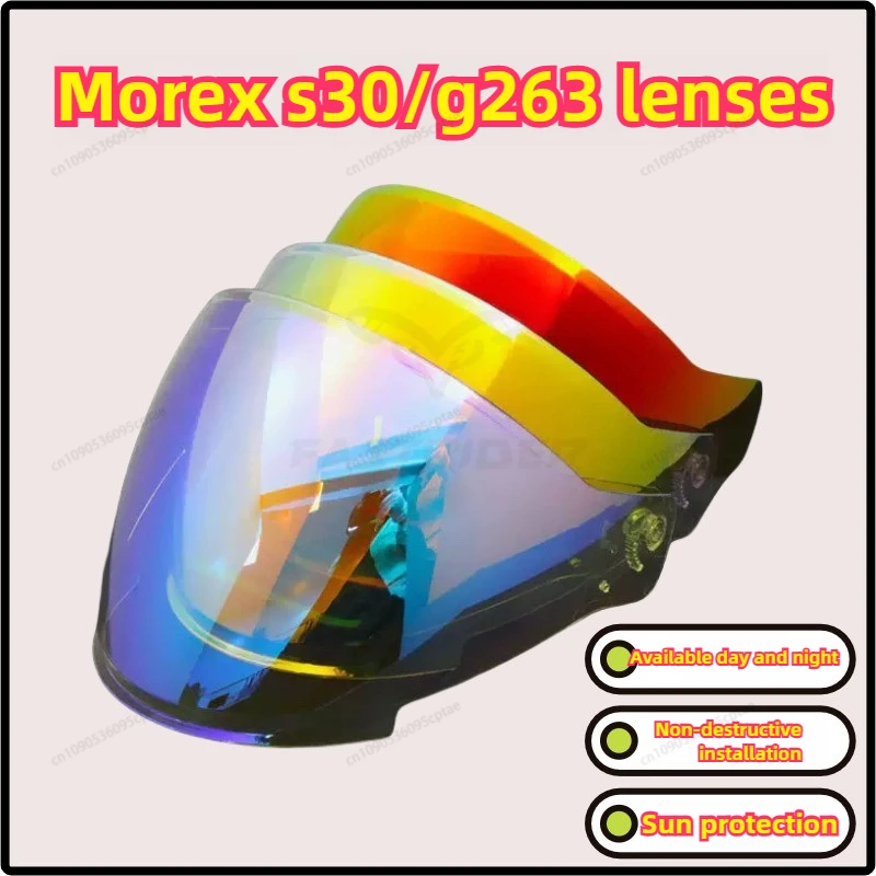 

FOR Morris S30 Motorcycle Helmet Lens Adapt G263/JET3 Half Helmet Lens Electroplating Universal Helmet Accessories