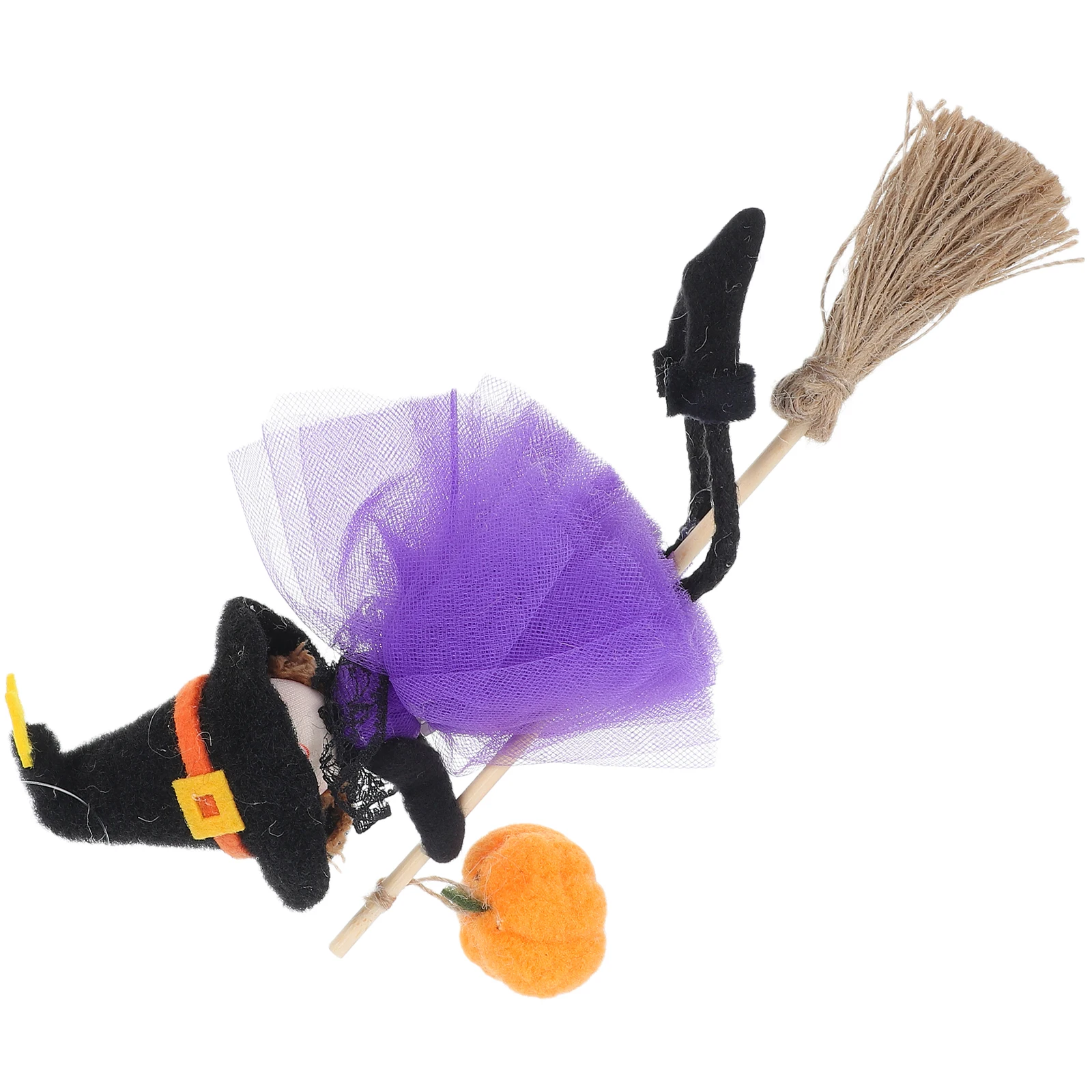 

Halloween Pumpkin Angel Girl Hanging Ornament Space Saving Witch Broomstick Design for Indoor Outdoor Halloween Witch Home