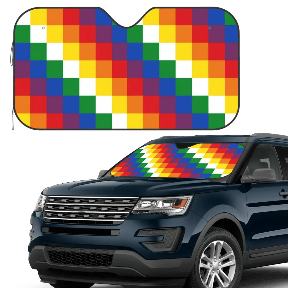 

Wiphala Sunshade Windscreen Car Front Windshield Window Sun Visor Accessories Covers