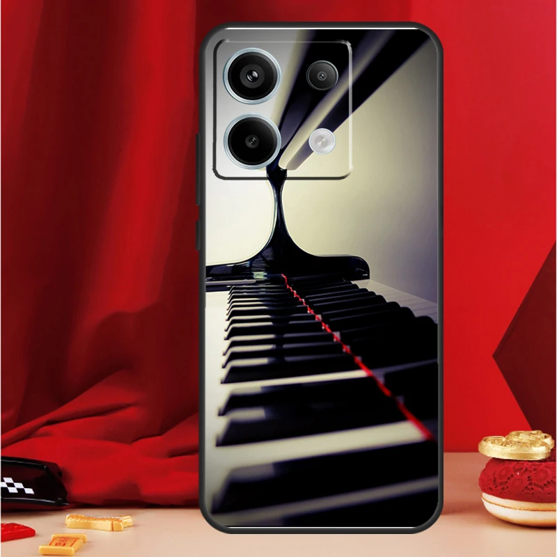 피아노 키 Xiaomi Redmi Note 13 Pro 12 10 9 8 11 Pro 12S 11S 10S 9S 10A 9C 10C 12C 13C 용 뮤지컬 전화 케이스