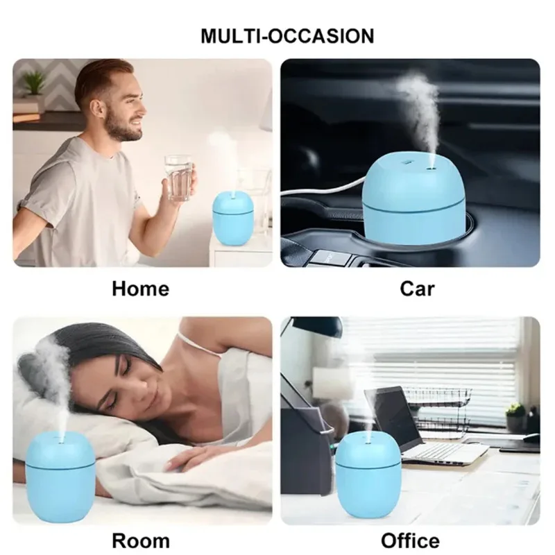 USB Mini Air Humidifier Aroma Essential Oil Diffuser For Home Car Ultrasonic Mute Mist Maker Diffuser with LED Color Lamp