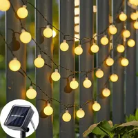 Solar Small Round Ball String Lights Fairy LED Light for Street Tree Party Christmas Garden Wedding Decoration Outdoor Lighting
