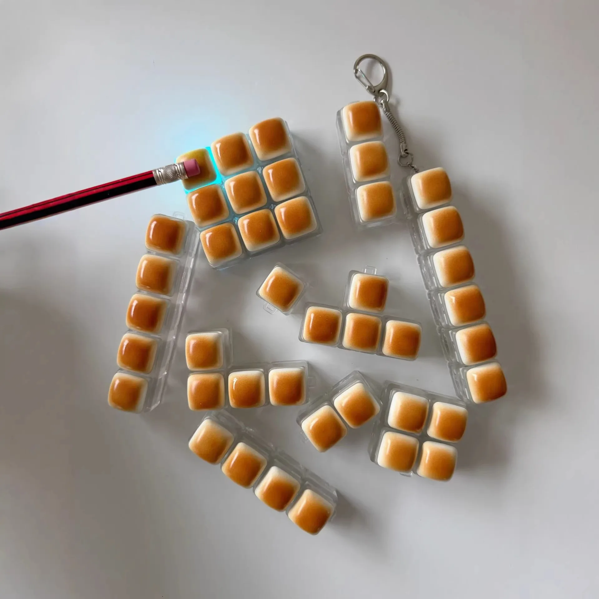 

Original Caramel Bread Press Decompression Toy Bag Pendant Unisex Finger Stress Relieve Toy For Office Desk Decoration