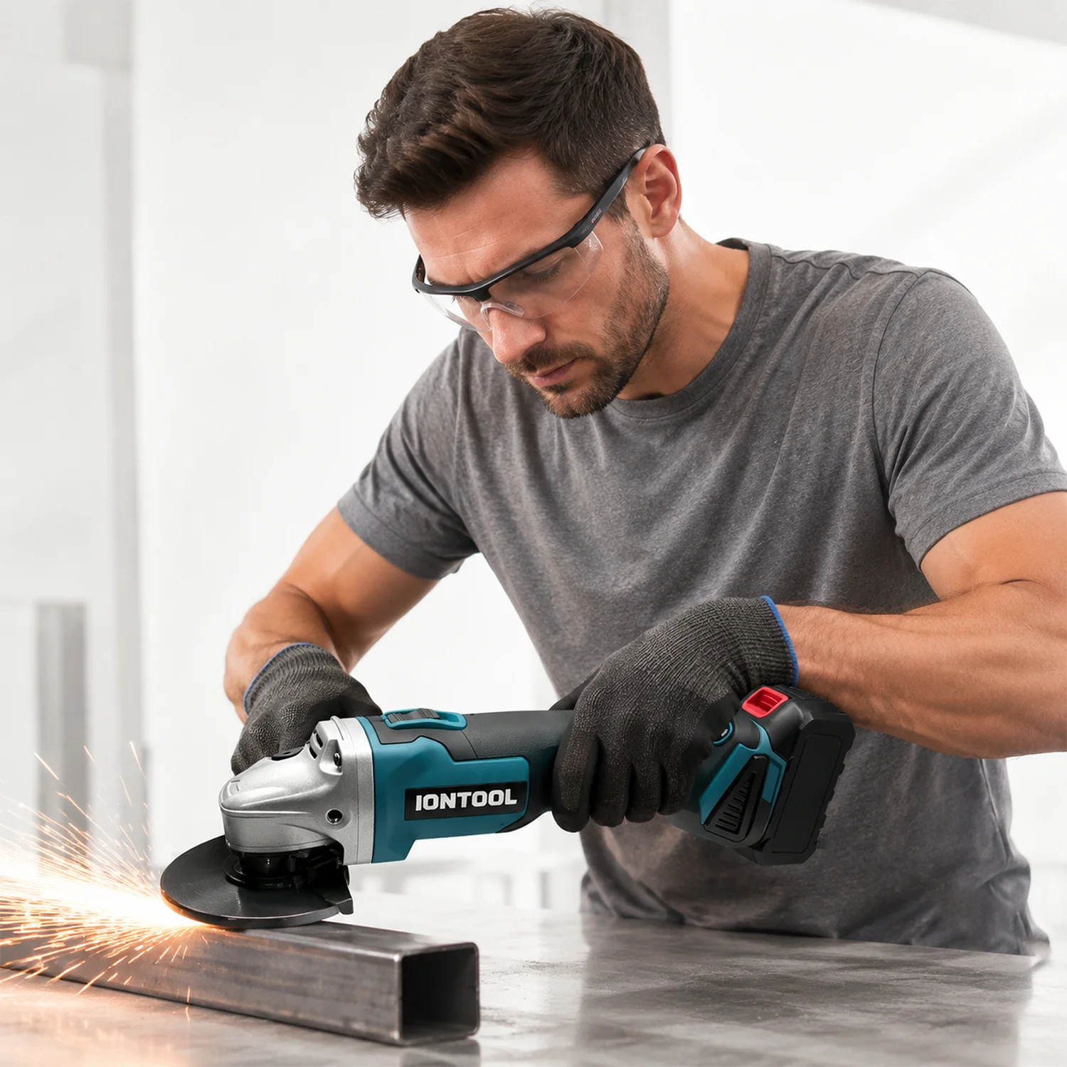 IONTOOL Brushless Cordless Angle Grinder 100mm 850W M10 Spindle Thread Metal Cutting Polishing DIY Tool Fit Makita 18V Battery