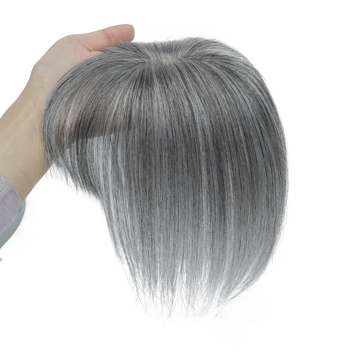 MRSHAIR Toppers per capelli umani con clip Toppers per capelli per donna Naturale Wosy per capelli sottili Toppers in un unico pezzo Base 5x9 cm