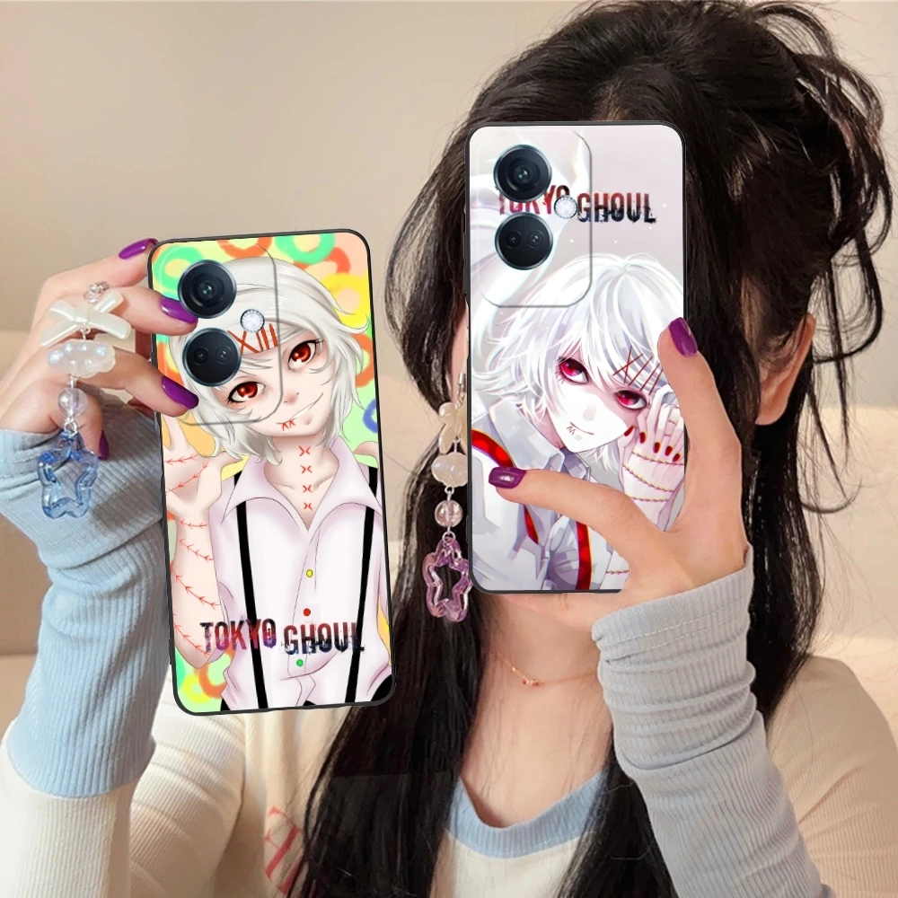 Tokyo Ghoul Juuzou Suzuya Mobile Phone Case for OPPO Find X5 X3 X2 A93 Reno 8 7 Pro A74 A72 A53 Black Soft Phone Cover Shell