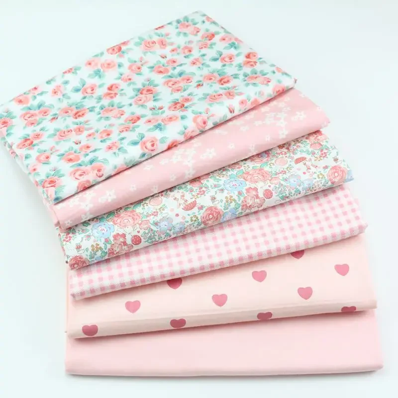160x50cm Printed Cotton Pink sweet princess Fabric, Girls' Quilt Cover Bed Sheet Dress Lolita Skirt sewing Cloth