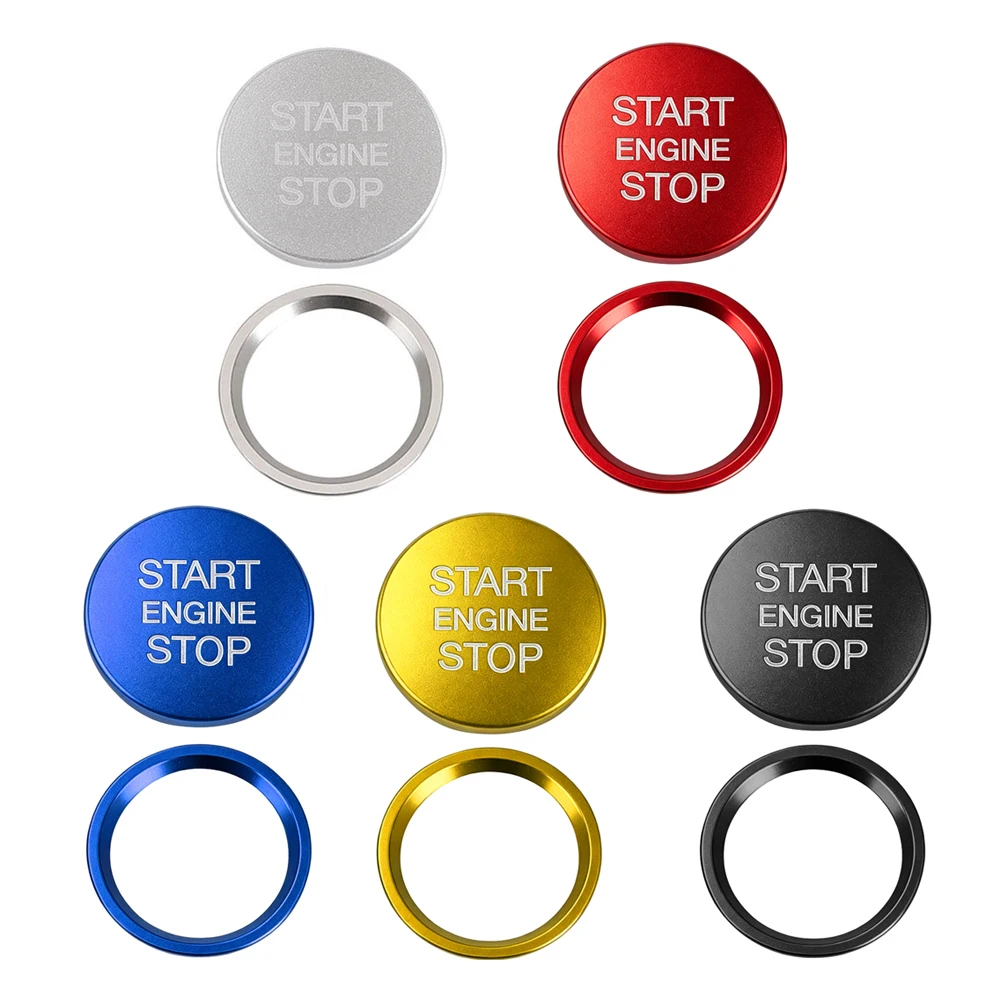 1Pc Car Red/Blue/Gold/Black Engine Start Push Button Cover Car Start Engine Button For Audi Q5/Q7/A8L/A5/A6L/A4L Car Accessories
