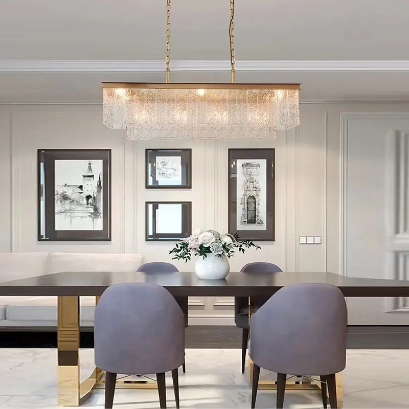 Modern Crystal Chandelier Dining Room Decor Pendant Hanging Light Fixtures For Living Room Ceiling Lamp Lustre Home Decoration