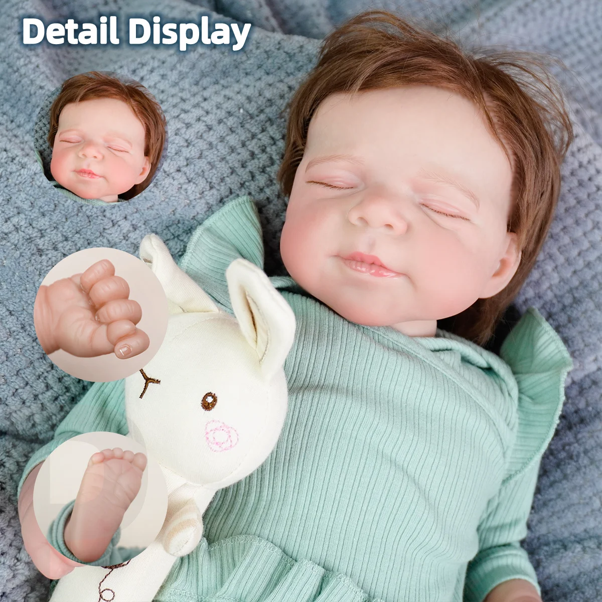 

19in 3D skin with visible veins Children's birthday gift Doll with 3D-paint Skin Children Toys Dolls Art collection doll