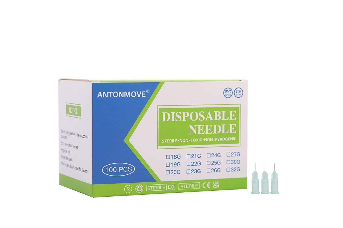 Agulha de Seringa Médica Descartável 21g 38 mm 29g 13 mm 30g 13 25 mm Irrigador de Dentes Pequenos Indolor Estéril Ferramenta de Cuidados com a Pele