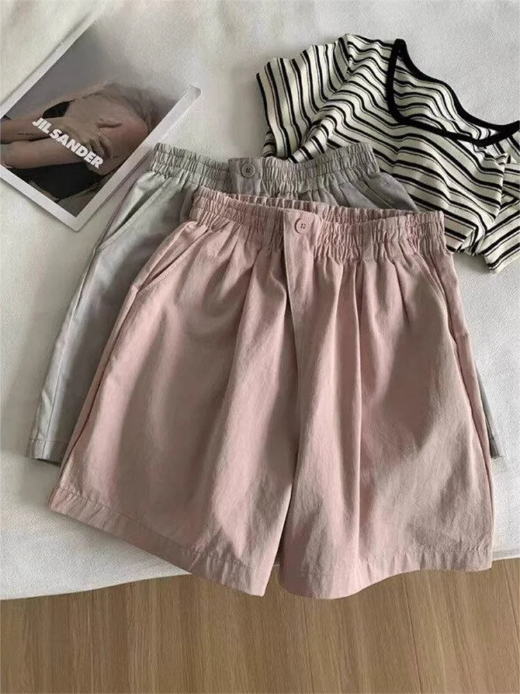 ピンクアイスシルク速乾スポーツショーツ レディース 2025年新作 夏 アウトドア ゆったり カジュアル ファイブ 5 パンツ ハイウエスト ストレートレッグ