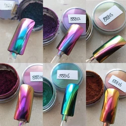 Net0.5g Pearl Chameleon Nail Glitter Powder 12-colors Mirror Polarizing Chameleon Chrome Pigment Magic Aurora Chameleon Dust