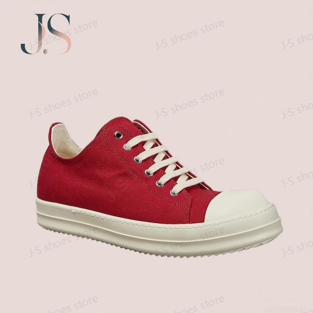 

Ro Designer Men Shoe Red Canvas Low Top Casual Shoes Luxury Sneakers Thick Sole Lace Up Women Sneaker