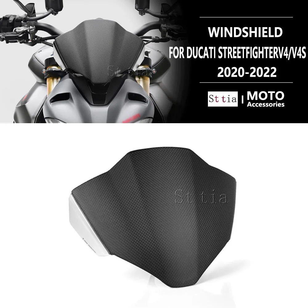 

New Windshield Wind Screen Motorcycle Accessories Wind Deflector Shield Screen For Ducati STREETFIGHTER V4 S V4S 2021 2022 2023