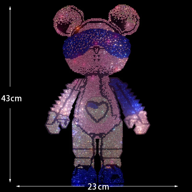 

Shiny diamond stickers High-grade rhinestone chainsaw bear pattern Iron-on sweater jacket T-shirt clothing accessories