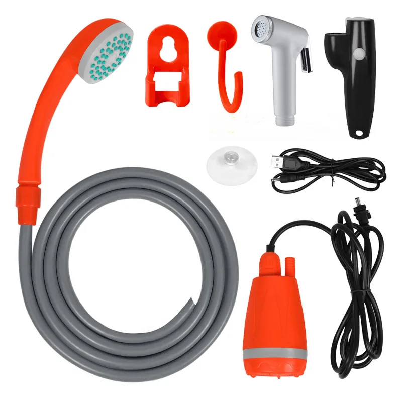 

Portable Camping Shower Outdoor USB Rechargeable Electric Shower Pump for Camping Car Washing Gardening Pet Cleaning Beach