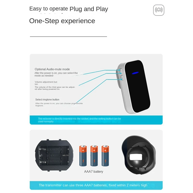 مقاوم للماء مستشعر لاسلكي جرس الباب فناء 200 متر مسافة إنذار مخزن دينغ جهاز ترحيب الولايات المتحدة التوصيل دائم سهلة التركيب