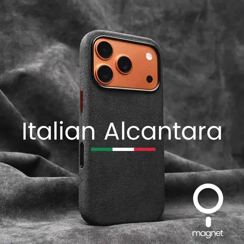 Capa magnética alcantara para iphone 17 16 pro max 15 14 luxo camurça couro supercar capas de telefone capa de botão de câmera