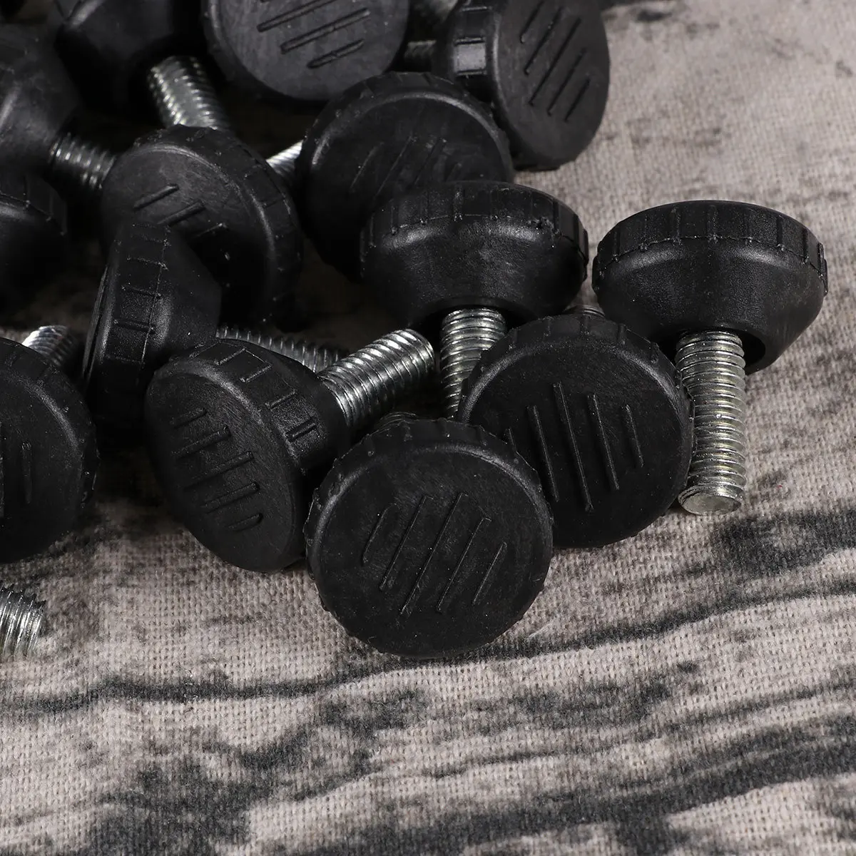 20Pcs Furniture Foot Height Adjustable Leveler Black M8x25mm Thread Plastic Base Foot Cups Glide Pads for Office Home
