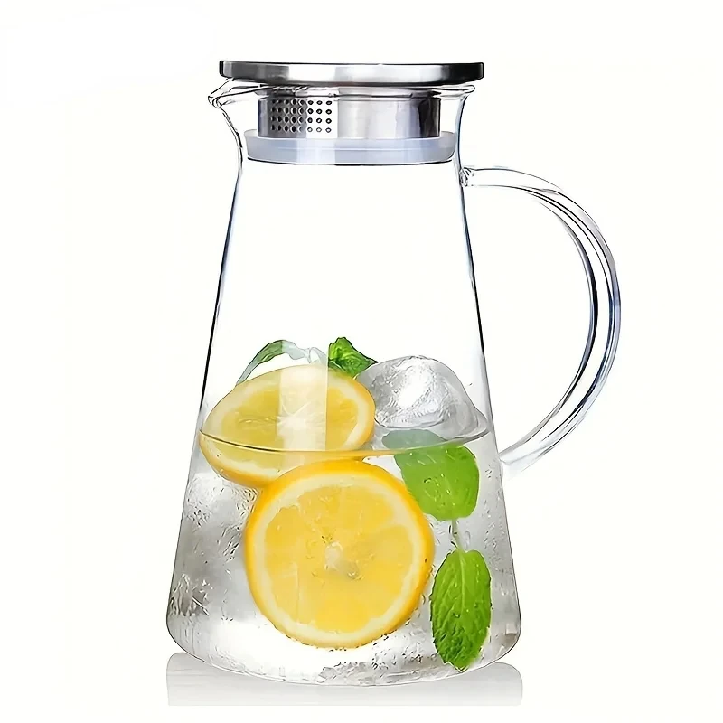 

Water Jug Transparent Heat-Resistant Glass Cold Water Kettle And Cups Water Pot With Handle Large Capacity Office Household Jug