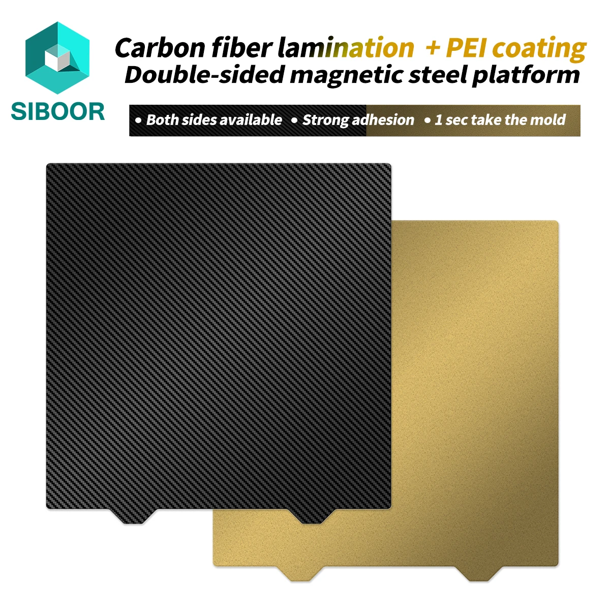 For Bambu Lab X1C P1P Ender3 Build Plat PEI Carbon Fibre PEI Sheet Double Side Heated Bed Texture Steel Sheets For Voron 0.1/2.4