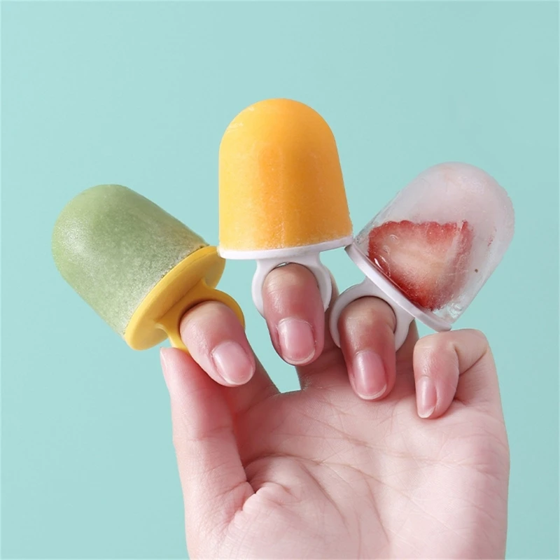 10Cavity Ice Cream Molds with Ring Handle Reusable Ice Lollys Mould Ice Popsicles Molds Non Ice Tray Popsicles Maker