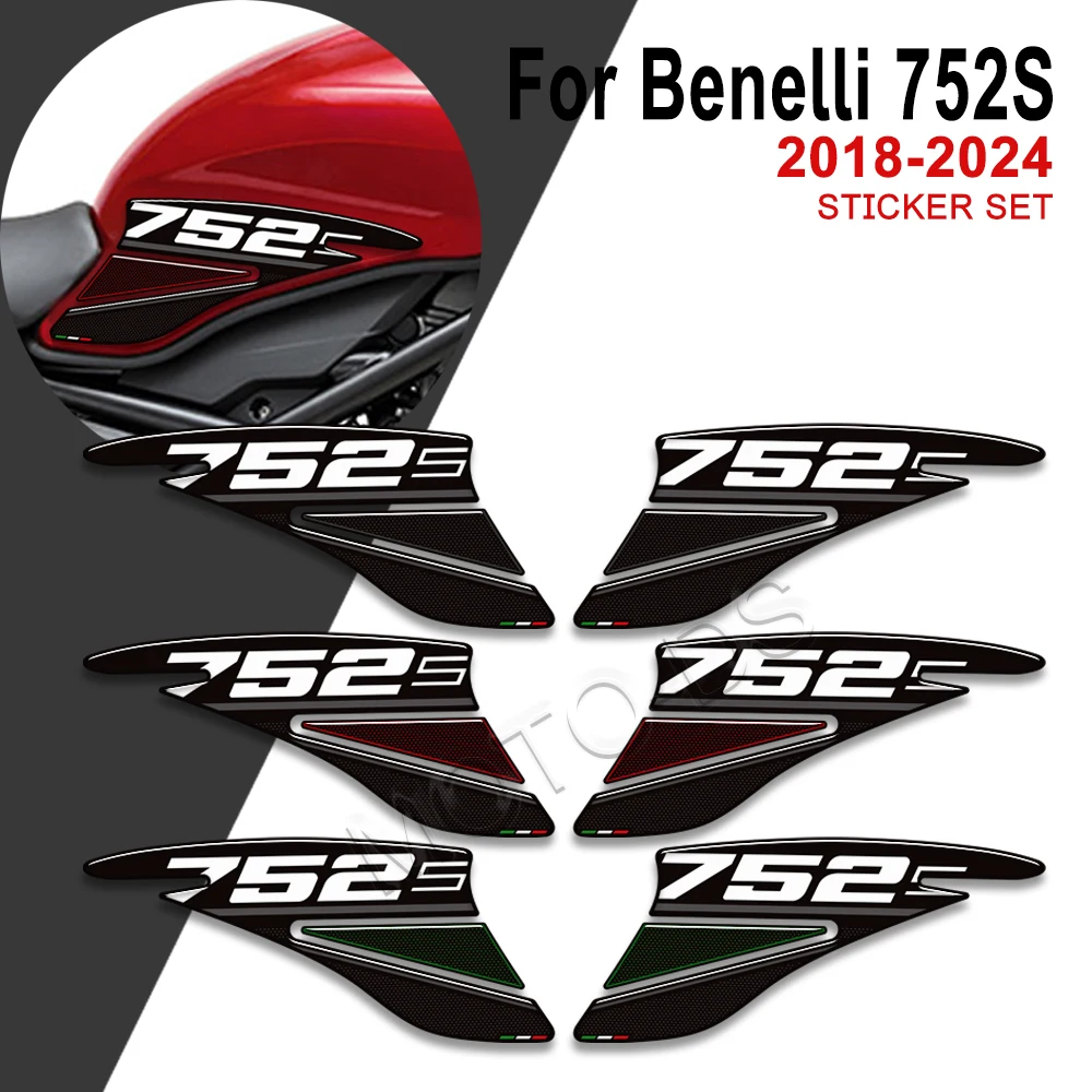 

For Benelli 752S 752 S 2018 - 2024 3D Motorcycle Tank Pad Protector Knee Grip Stickers Kit with Epoxy Resin